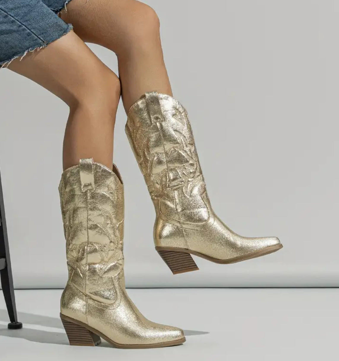 **PRE-ORDER** Glitter Metallic Cowboy Boots