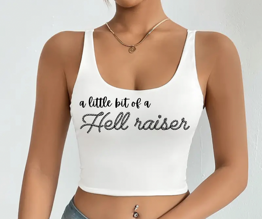 Hell Raiser White Tank Crop Top