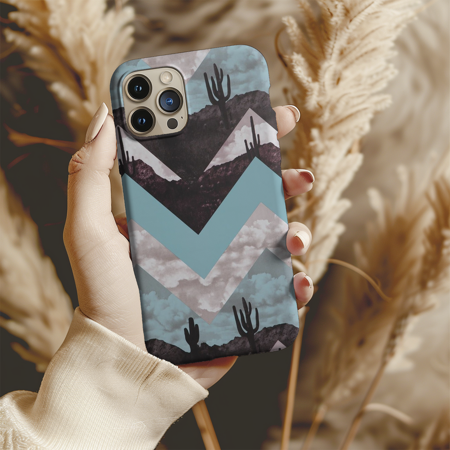 Chevron Western Cactus Phone Case