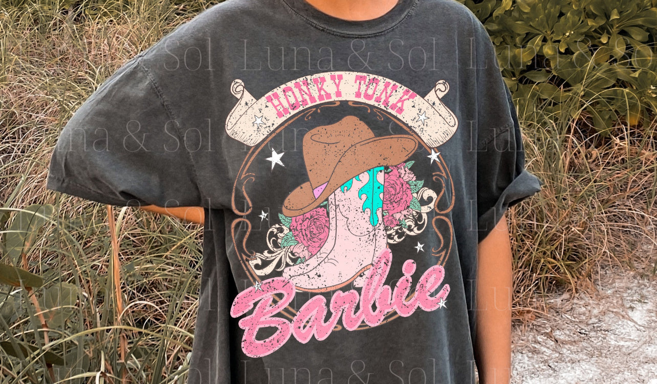 Honky Tonk Barbie Comfort Color Tee