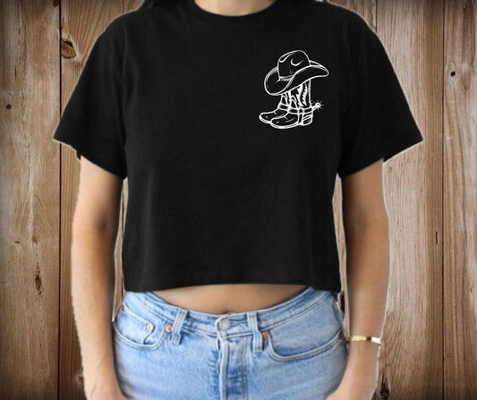 Nearest Country Bar Blck Crop Top