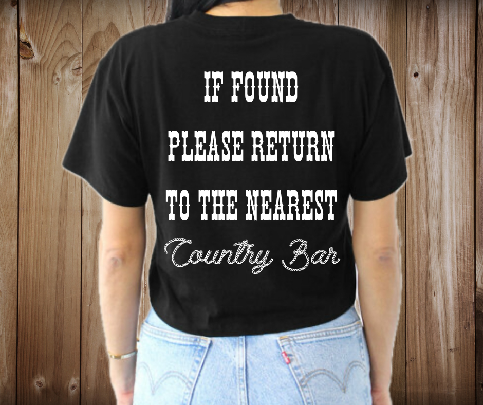 Nearest Country Bar Blck Crop Top