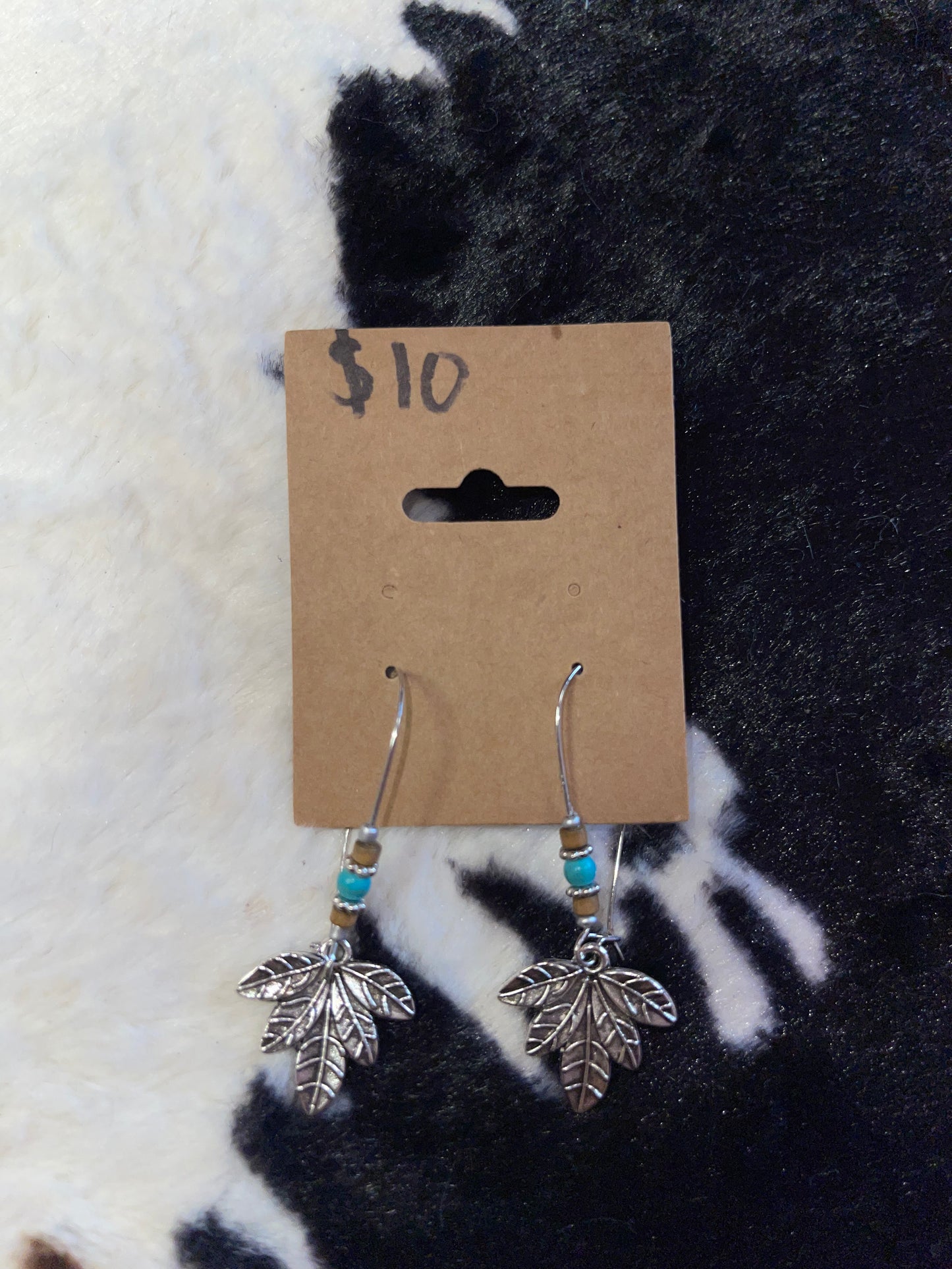 Turquoise Feather Earrings