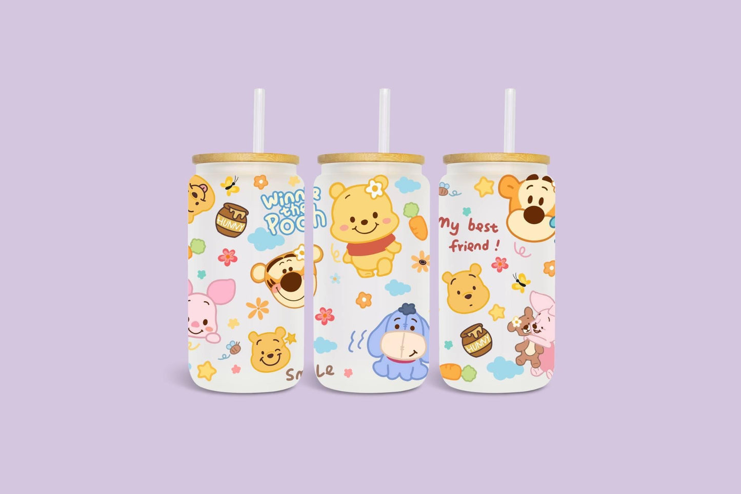 Libby Glass 16 oz Bear and Friends