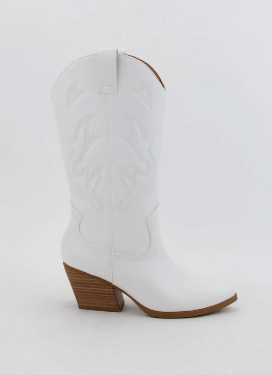 White Cowboy Tall Boots